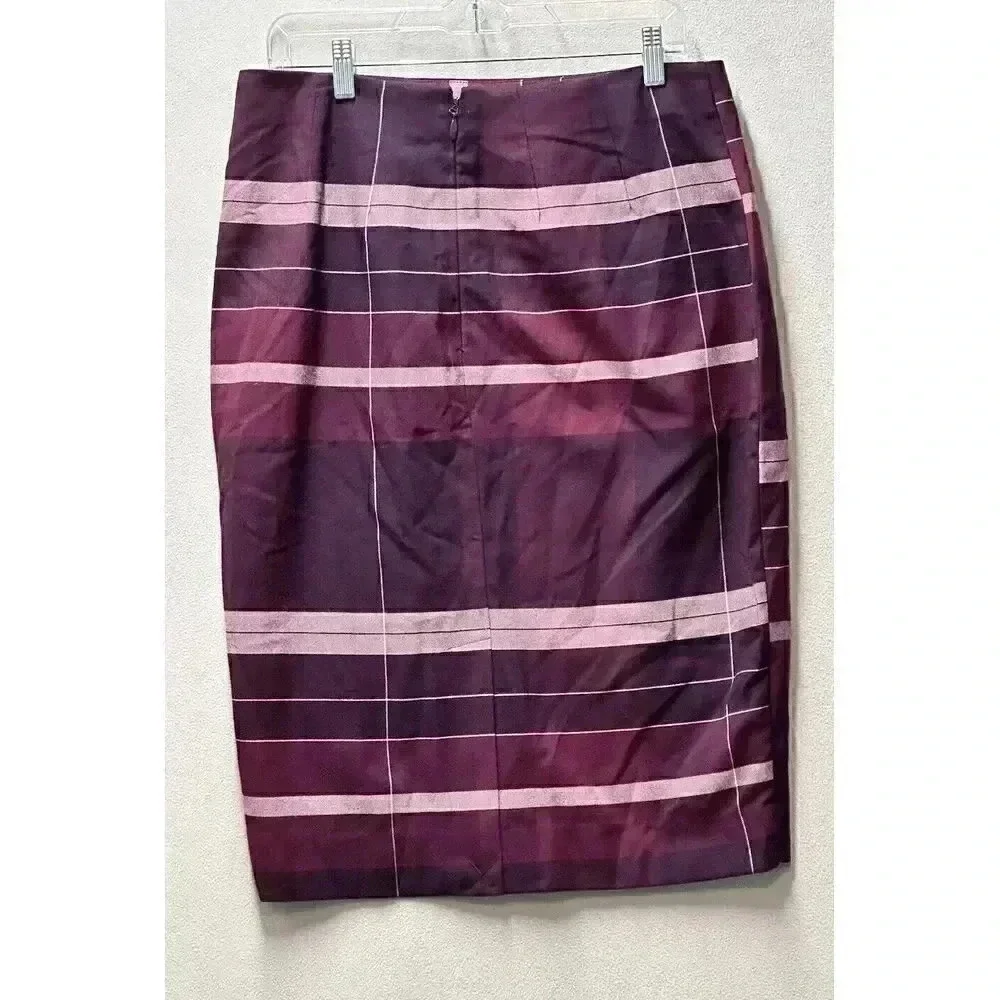NWT 7th Avenue Design Studio New York & Company Purple Striped Pencil‎ Skirt $59 - Picture 2 of 6